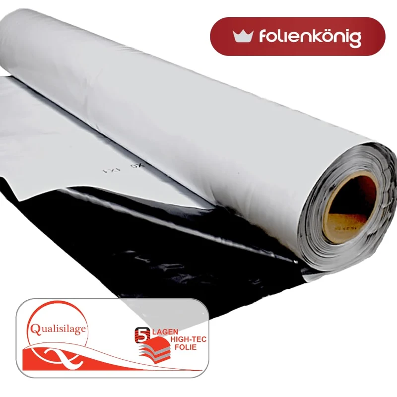 Folienkönig Silofolie Abdeckplane - 6x10m Schwarz/Weiss