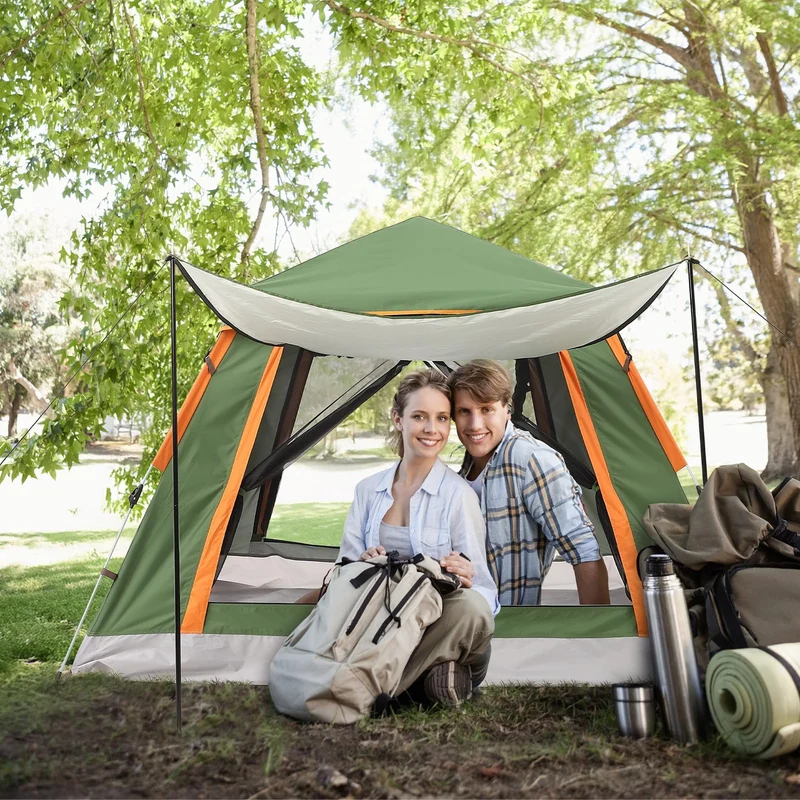 HAUSPROFI Pop Up Campingzelt - 2-3 Personen Automatik
