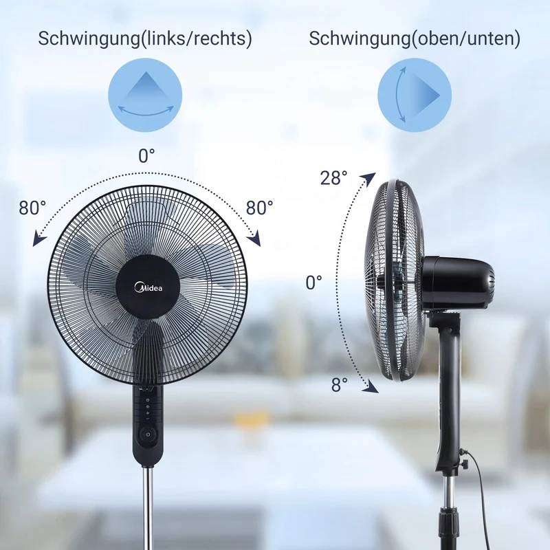 Midea FS40-15FR Standventilator - Leise mit Fernbedienung