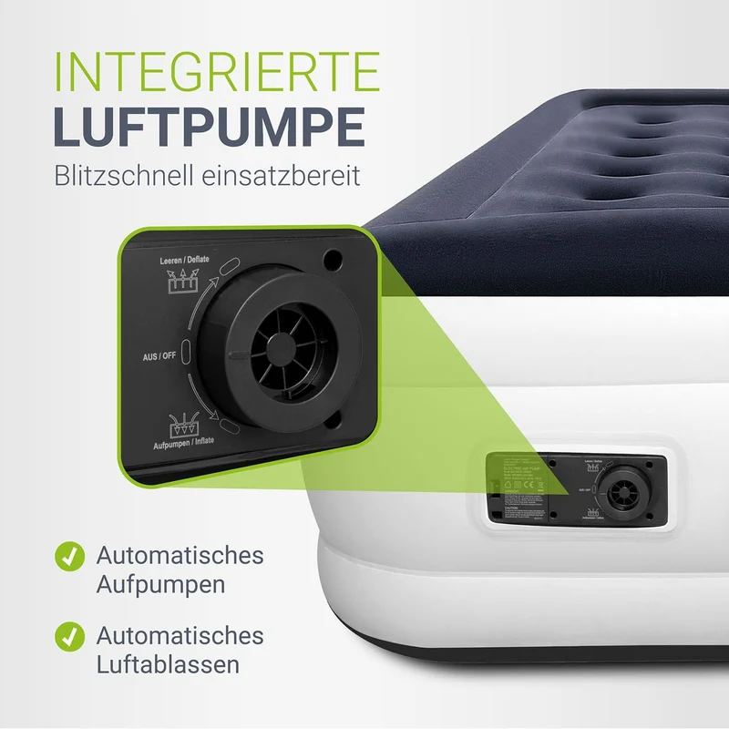 Juskys Selbstaufblasende Luftmatratze 90x190cm mit Pumpe