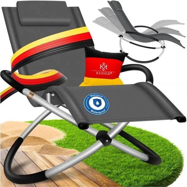 KESSER® Relaxliege Garten Schwungliege klappbar Anthrazit