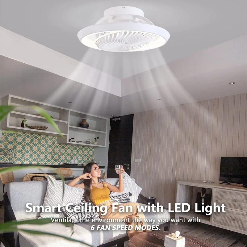 MQW Deckenventilatorleuchte - 360° drehbar LED 72W leise