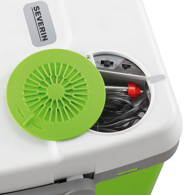 SEVERIN KB 2923 elektrische Kühlbox 25L mit Warmhaltefunktion Grün/Grau