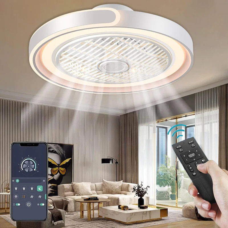 ACJK Deckenventilator mit LED Beleuchtung - Dimmbar, Fernbedienung