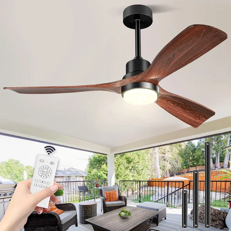 Forrovenco Deckenventilator mit Beleuchtung & Fernbedienung, 132cm