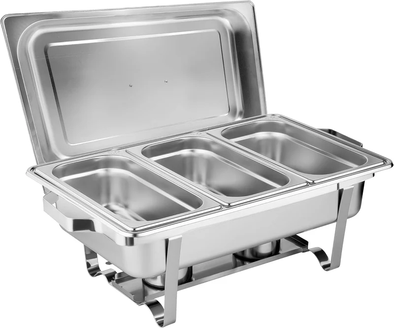 Morleos Chafing-Dish Speisewärmer - 3x 1/3 GN 65 mm Edelstahl