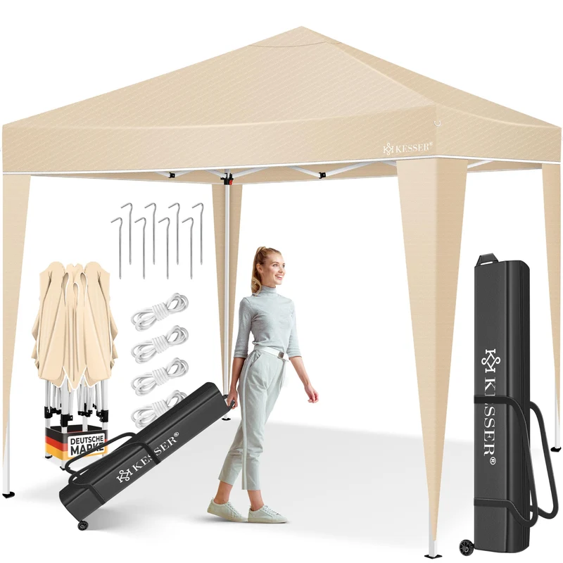 KESSER Pop-Up Faltpavillon 3x3m Gartenpavillon – Beige