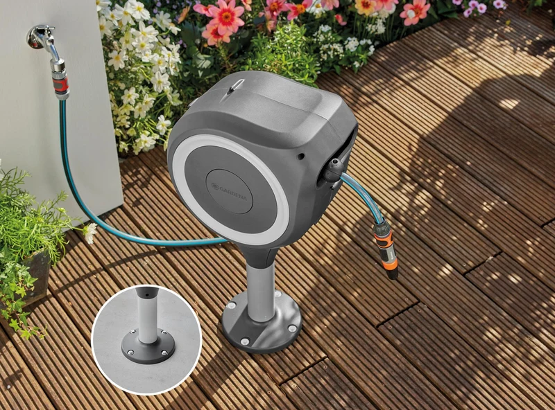 GARDENA RollUp M Garten-Schlauchbox – 20 m weiss (18616-60)