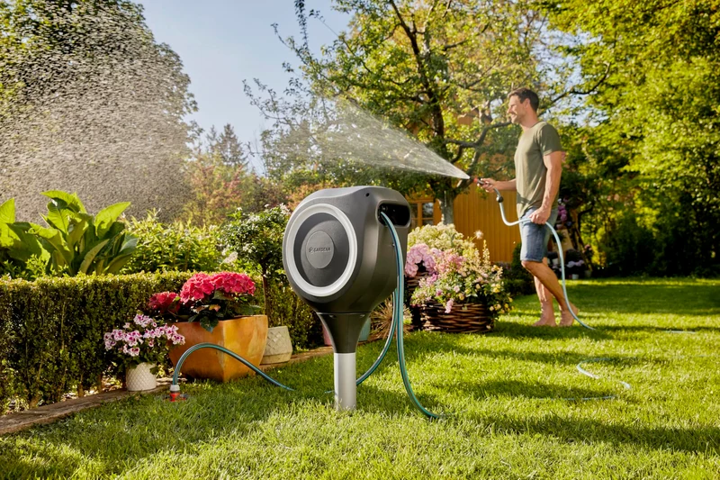 GARDENA RollUp M Garten-Schlauchbox – 20 m weiss (18616-60)