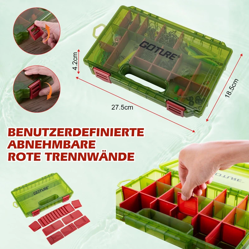 Goture Angelrucksack 45L – 4 Köderboxen, Rutenhalter, wasserabweisend