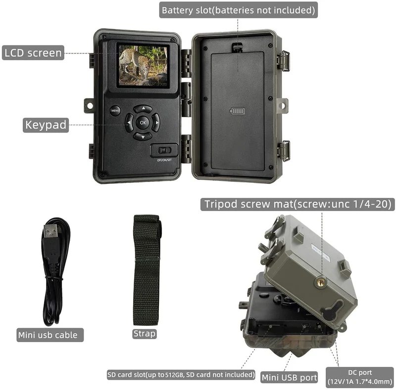 Wildkamera A323 64MP 1296P – Nachsichtkamera IP66