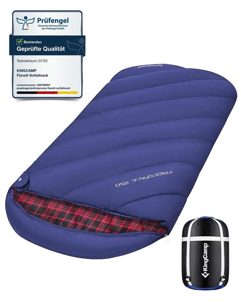 KingCamp Schlafsack 4 Jahreszeiten Deckenschlafsack Übergrösse - Blau