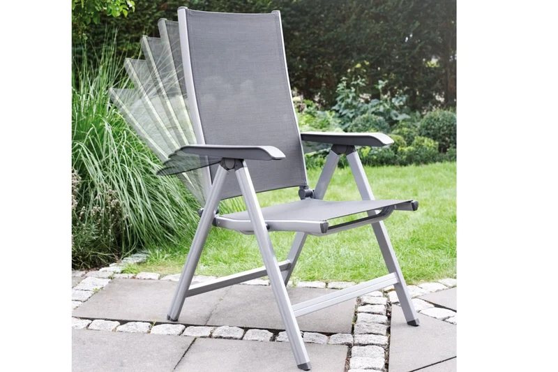 Kettler Basic Plus Advantage Gartenstuhl Hochlehner - Silber/Anthrazit