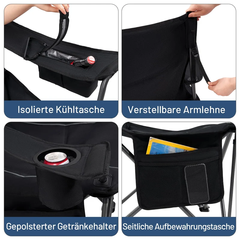 TIMBER RIDGE Campingstuhl 2er Set Übergross - Gepolstert, Kühltasche