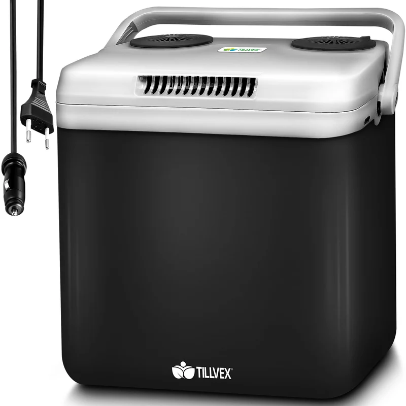 tillvex Kühl- & Wärmebox 32L – 230V/12V für Auto/Camping, Anthrazit