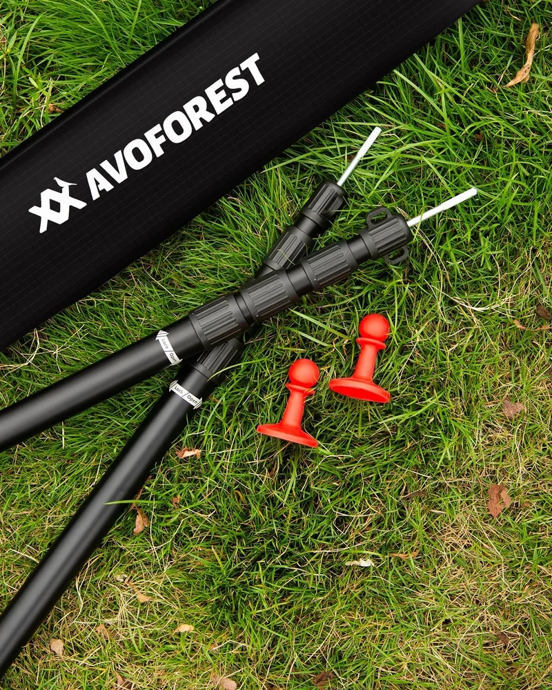AVOFOREST Aluminium Teleskop Zeltstange – Schwarz