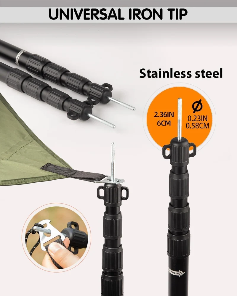 AVOFOREST Aluminium Teleskop Zeltstange – Schwarz