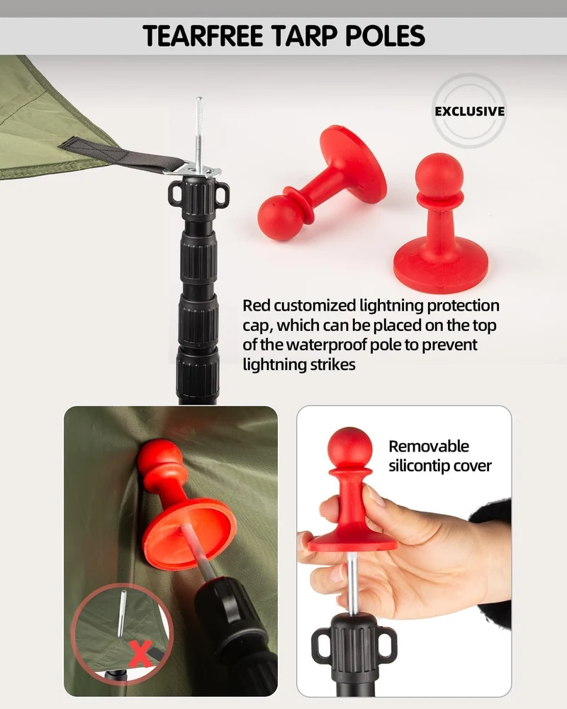 AVOFOREST Aluminium Teleskop Zeltstange – Schwarz