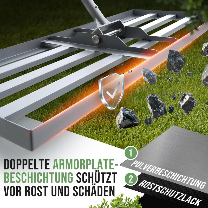 GREEN Spark Rasenrakel Ergonomisch Klicksystem - 80x30cm