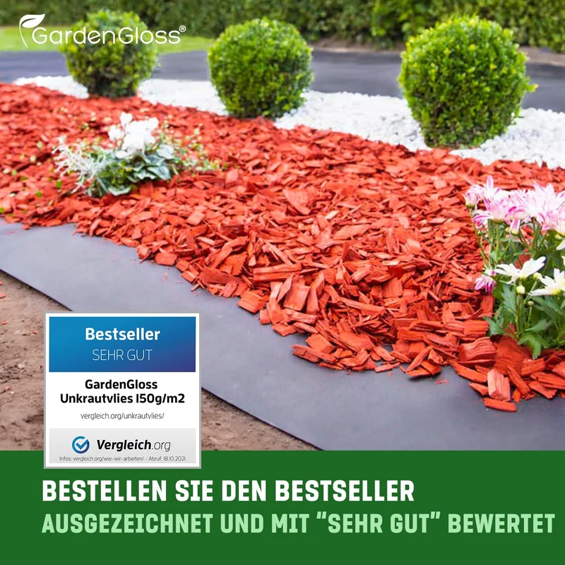GardenGloss Unkrautvlies Extra Stark 150g/m2 - 50m2