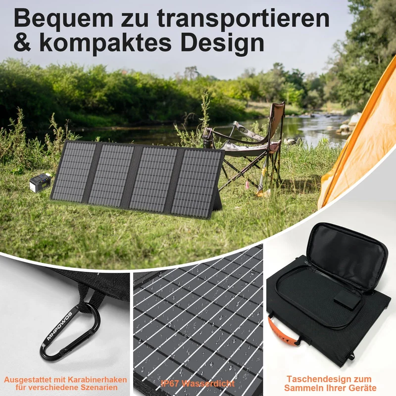 MHPOWOS 60W Faltbares Outdoor Solarpanel Ladegerät