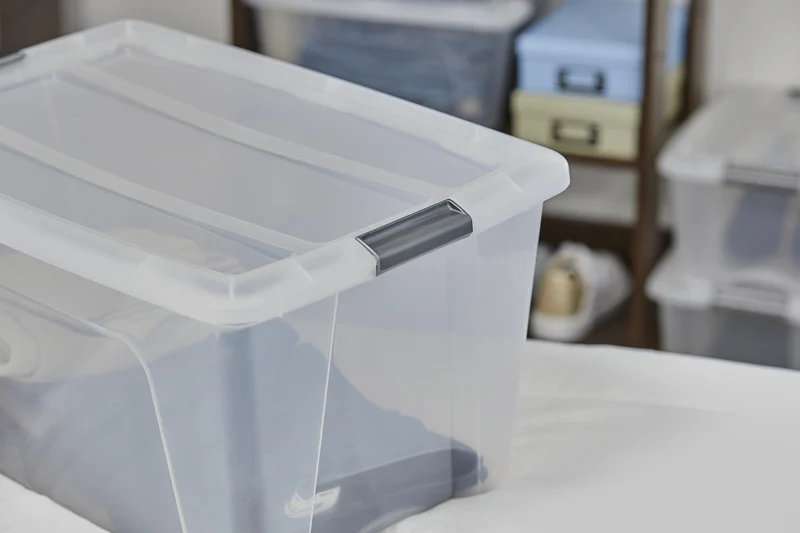 Iris Ohyama NTB-45 Aufbewahrungsboxen - 45L 4er-Set Silber