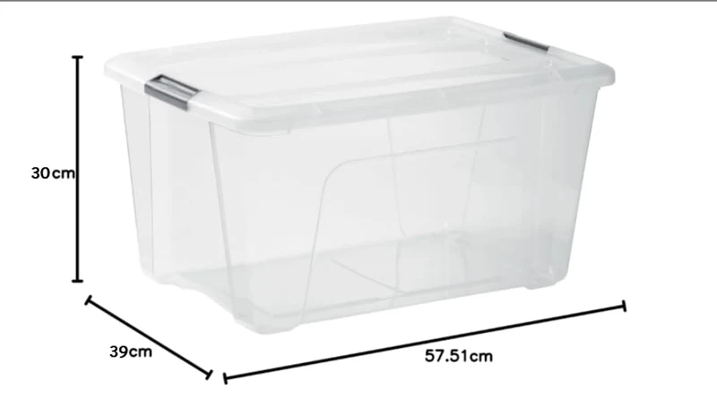Iris Ohyama NTB-45 Aufbewahrungsboxen - 45L 4er-Set Silber