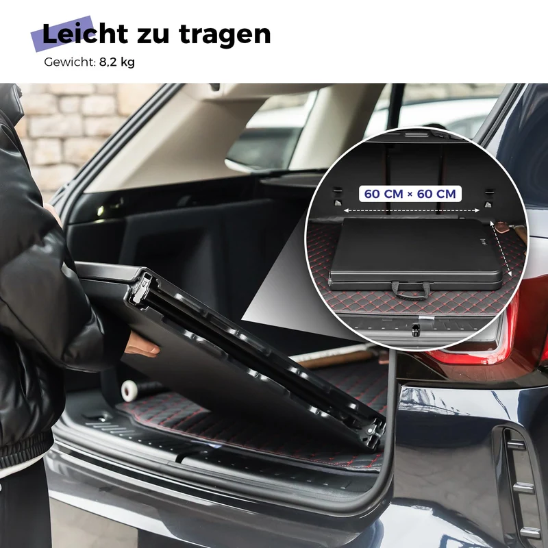 Byliable Klapptisch Outdoor-Tisch 120cm Höhenverstellbar – Schwarz