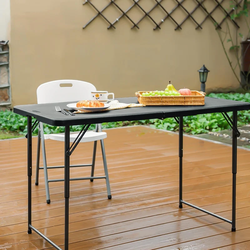 Byliable Klapptisch Outdoor-Tisch 120cm Höhenverstellbar – Schwarz