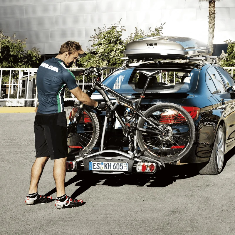 Thule EuroWay G2 920 Anhängerkupplung Fahrradträger 2 Fahrräder grau