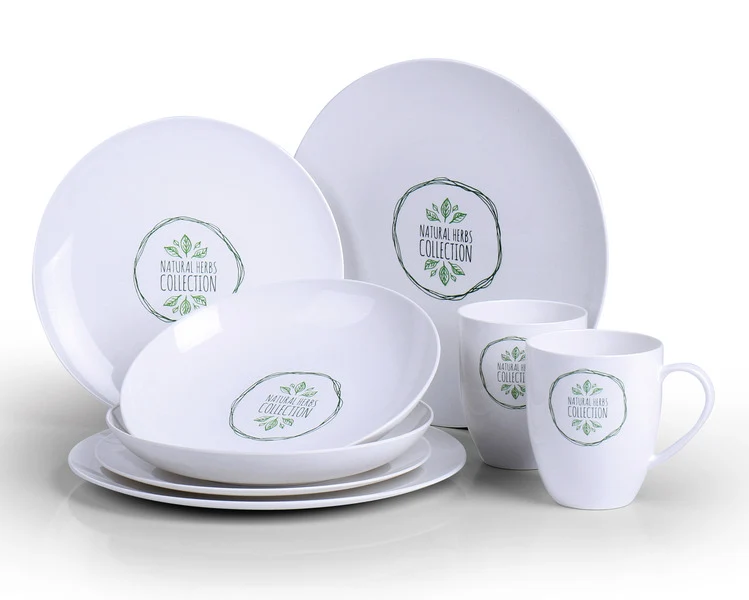 Geschirrset, PLA, 8-teilig, weiss