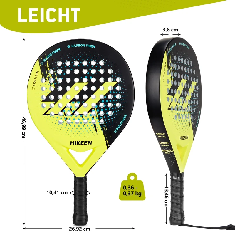 Padel Schläger Erwachsene Carbon Glasfaser – Allround