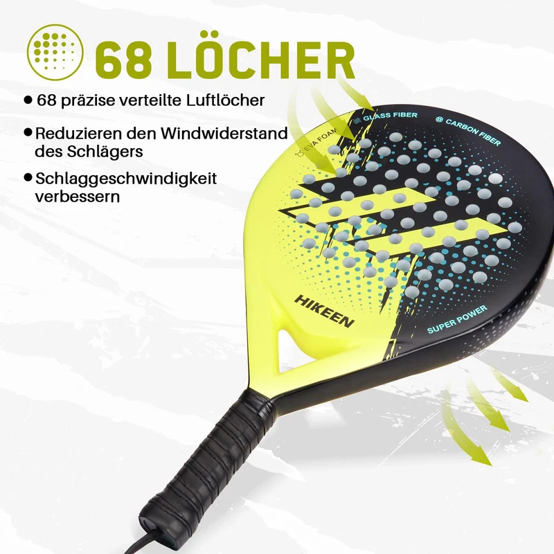 Padel Schläger Erwachsene Carbon Glasfaser – Allround