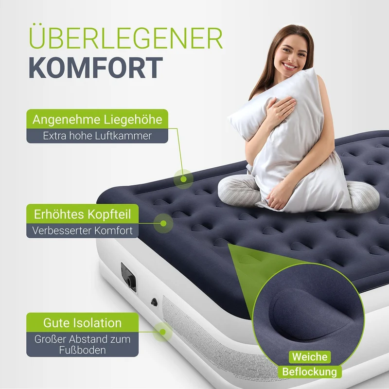 Juskys Selbstaufblasende Luftmatratze 150x200cm - 2 Personen