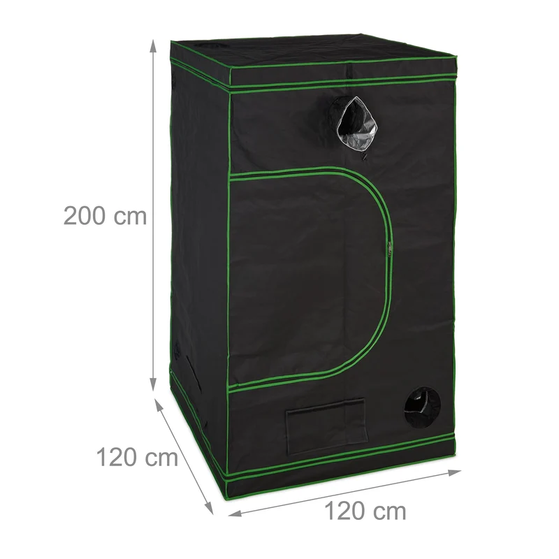 Relaxdays Growzelt Indoor Zuchtzelt - 200x120x120 cm