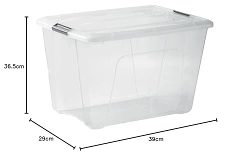 Iris Ohyama Aufbewahrungsboxen NTB-60 60L 4er-Set Silber