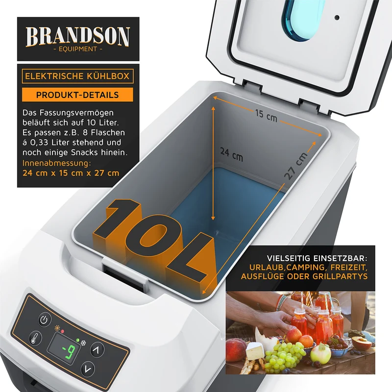 Brandson Kühl-/Wärmebox elektrisch 10L 230V/12V – Cool Grey