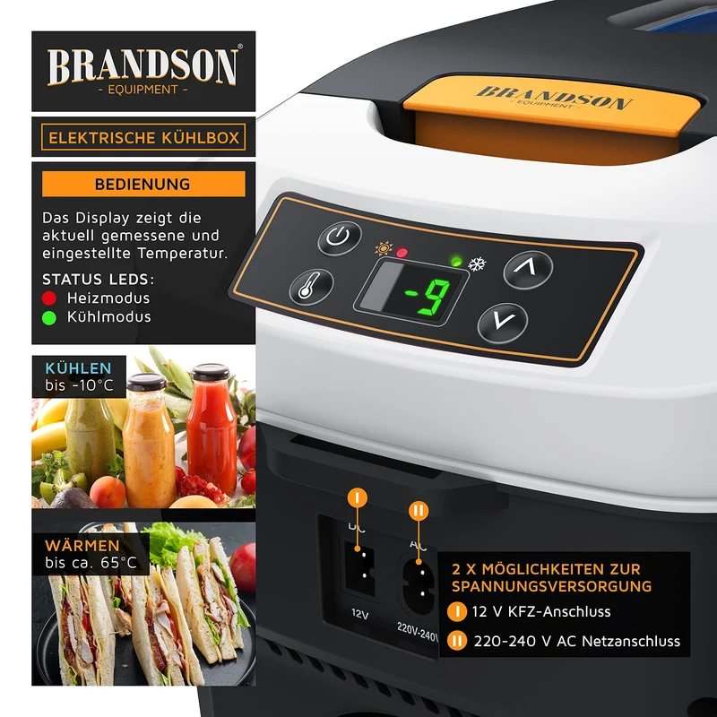 Brandson Kühl-/Wärmebox elektrisch 10L 230V/12V – Cool Grey