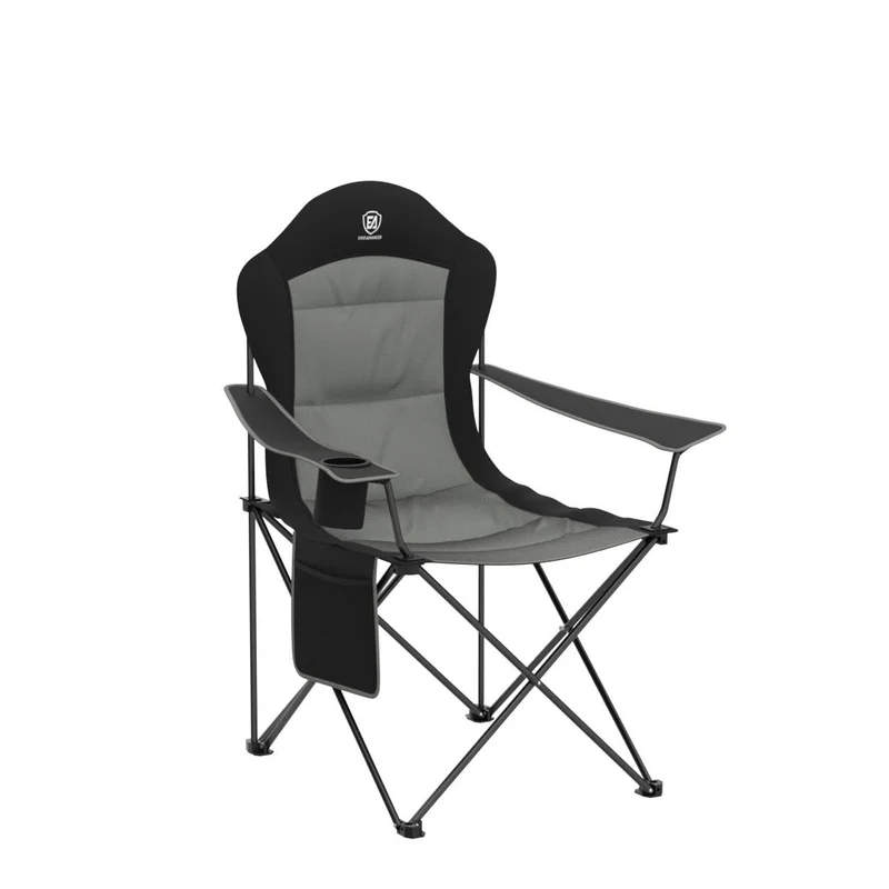 EVER ADVANCED Luxus Campingstuhl Faltbar 160KG Belastbar Ultragroß mit Hoher Rückenlehne, Bequemer Klappstuhl mit Seitentsche & Getränkehalter für Camping Garten Balkon Anglen, Gartenstuhl Angelstuhl