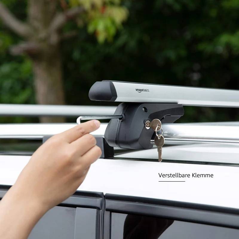Amazon Basics Dachträger Querträger 132cm - bis 117cm Spannweite