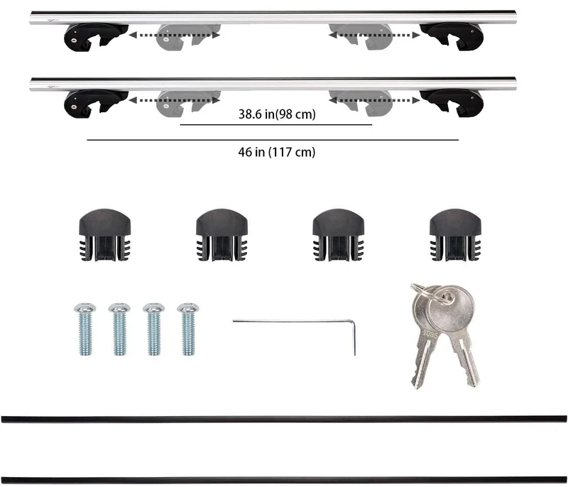 Amazon Basics Dachträger Querträger 132cm - bis 117cm Spannweite