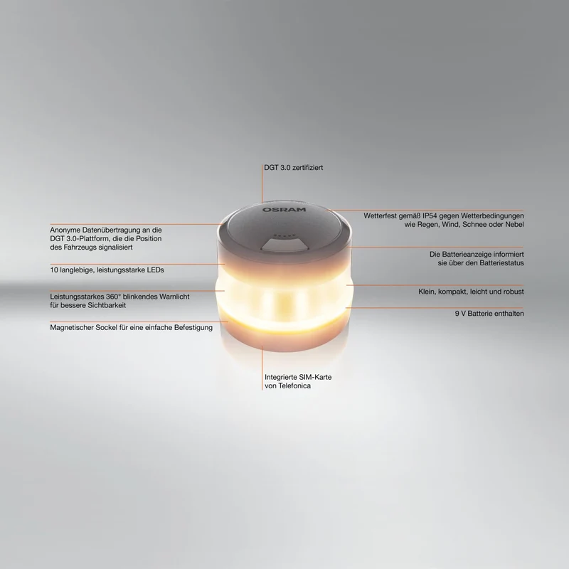 Osram LEDguardian Road Flare Signal V16 IoT – DGT 3.0 Warnleuchte
