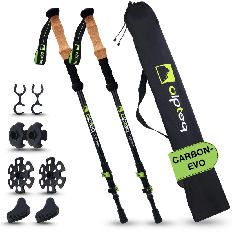 Alpteq Zugspitze Ultraleichte Carbon Trekkingstöcke – Grün