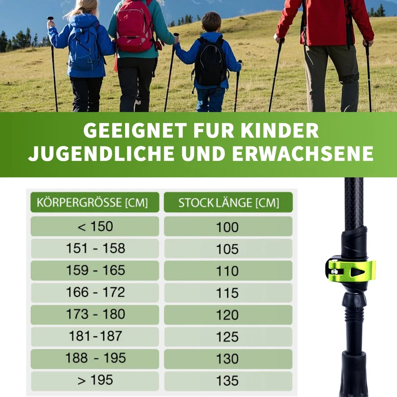 Alpteq Zugspitze Ultraleichte Carbon Trekkingstöcke – Grün