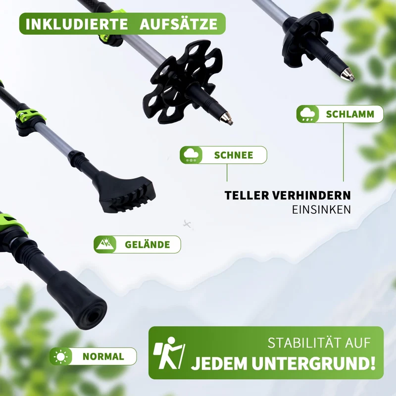 Alpteq Zugspitze Ultraleichte Carbon Trekkingstöcke – Grün