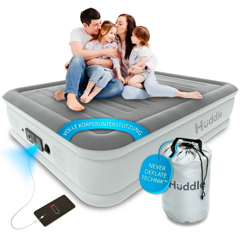 Huddle Luxury Never Deflate King-Luftbett – Integrierte Pumpe