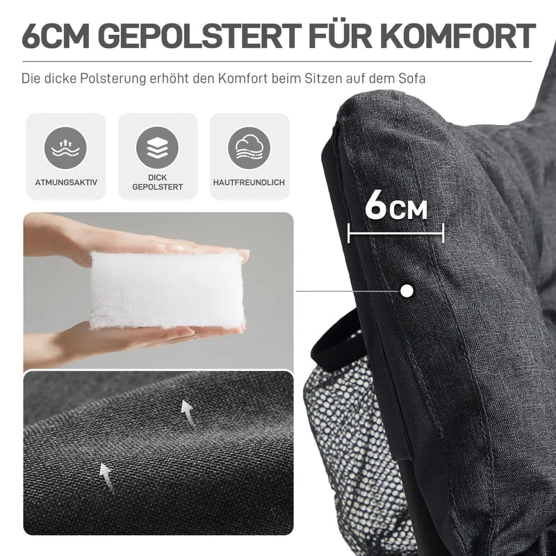 EVER ADVANCED Campingstuhl Faltsofa 2-Sitzer XXL - Schwarz