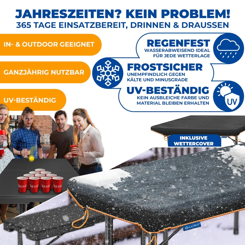 KESSER® Klapptisch Buffettisch Kunststoff 183x76cm Anthrazit