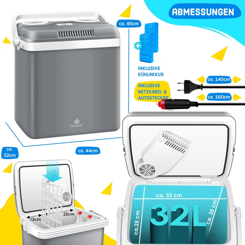 KESSER® Kühlbox thermo-elektrisch 32L - Kühlt & Wärmt 12/230V