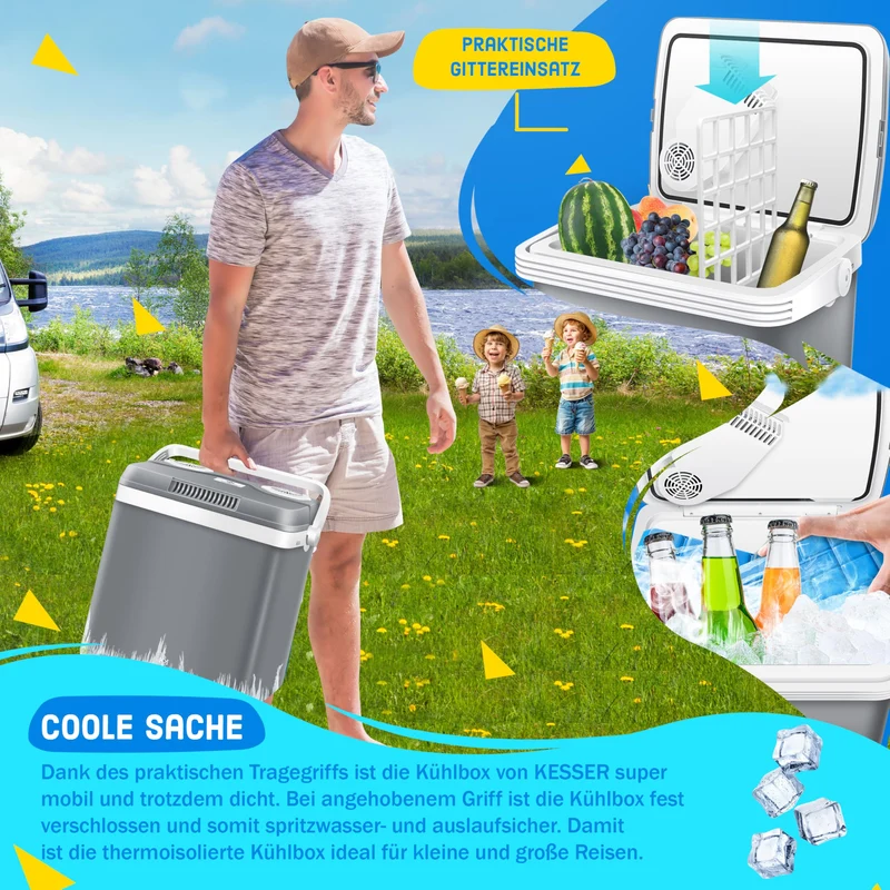KESSER® Kühlbox thermo-elektrisch 32L - Kühlt & Wärmt 12/230V